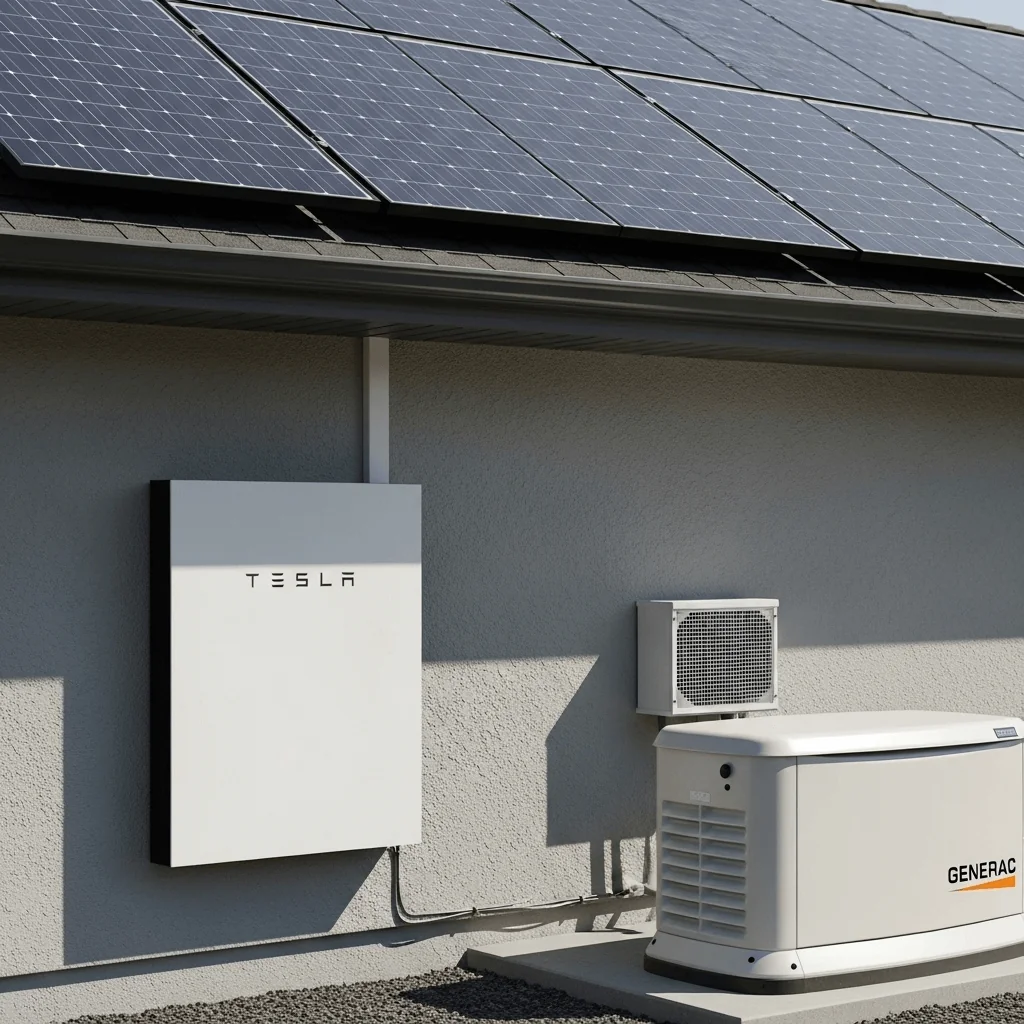 Generac generator with Tesla Powerwall battery backup